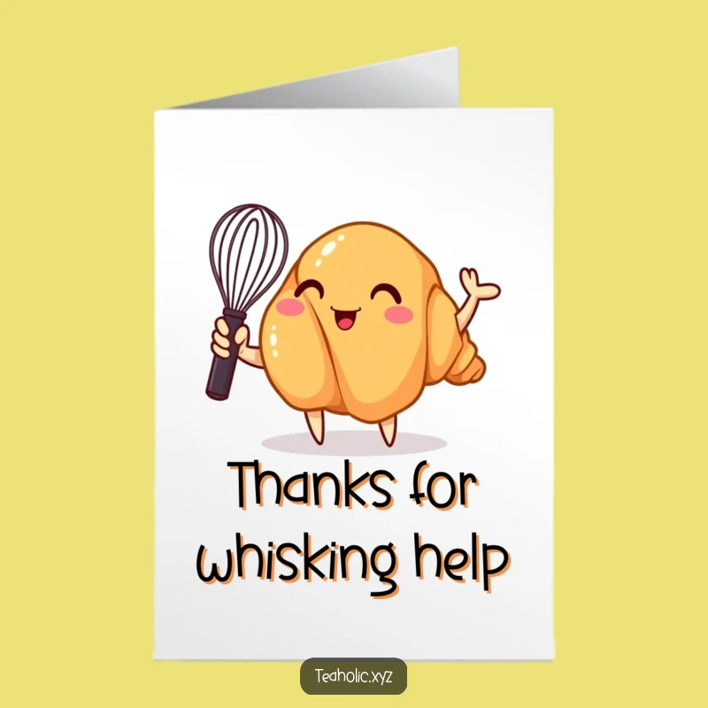 Free Printable Croissant Thank You Card: Funny Whisk Downloadable Gratitude