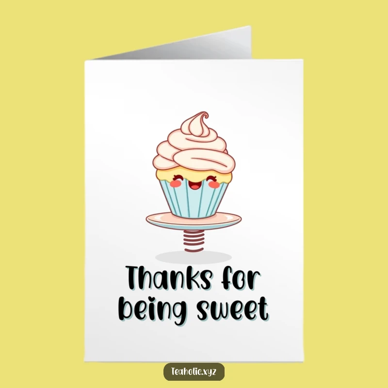 Free Printable Cupcake Thank You Card: Funny Bouncing Downloadable Gratitude