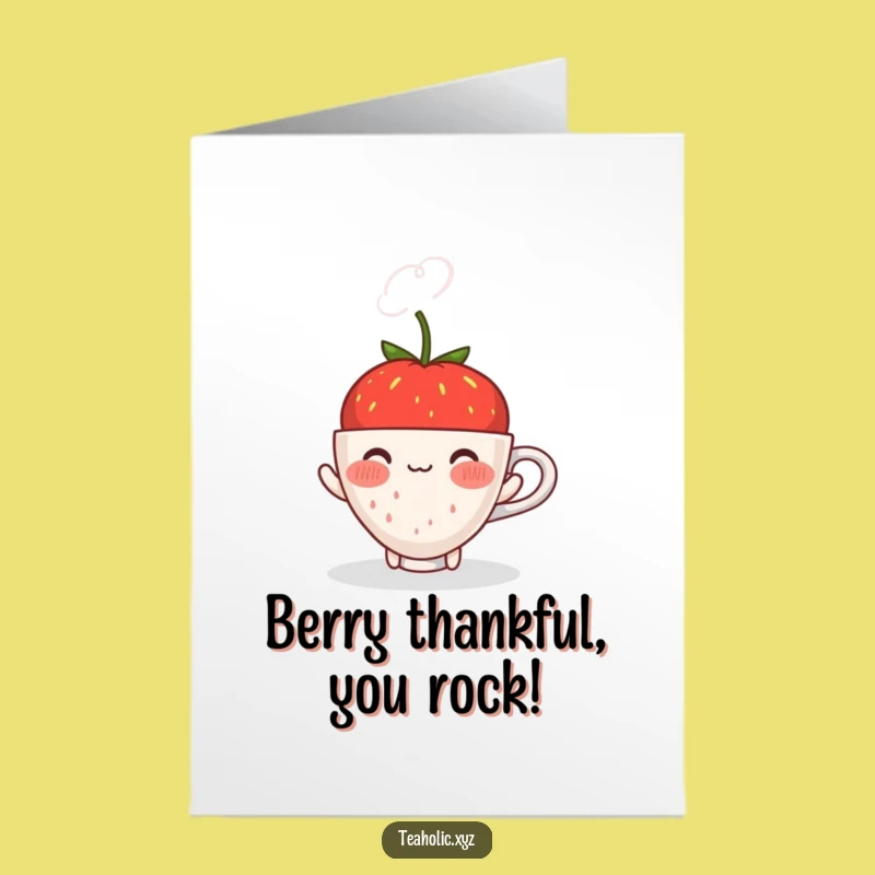 Free Printable Funny Strawberry Thank You Card - Sweet Downloadable Gift for Gratitude