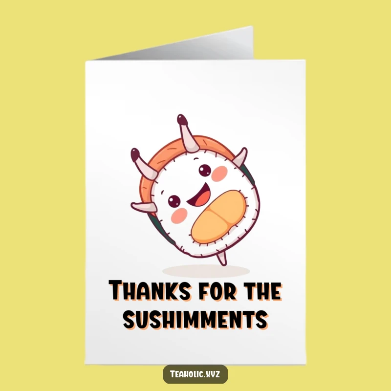 Free Printable Sushi Thank You Card: Playfully Funny Downloadable Gratitude
