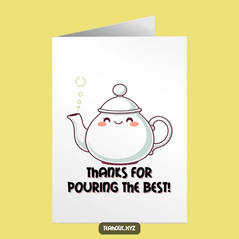 Free Printable Teapot Thank You Card: Funny Hatted Steam Gift
