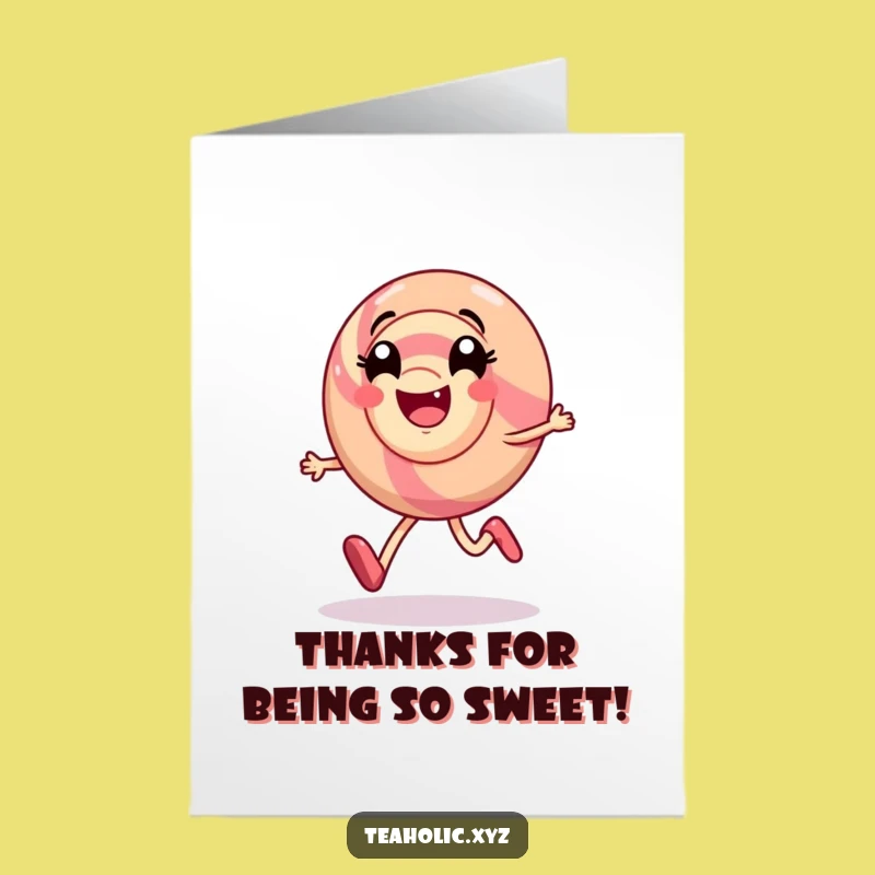 Free Printable Thank You Card: Candy Skip, Swirl of Thanks, Downloadable