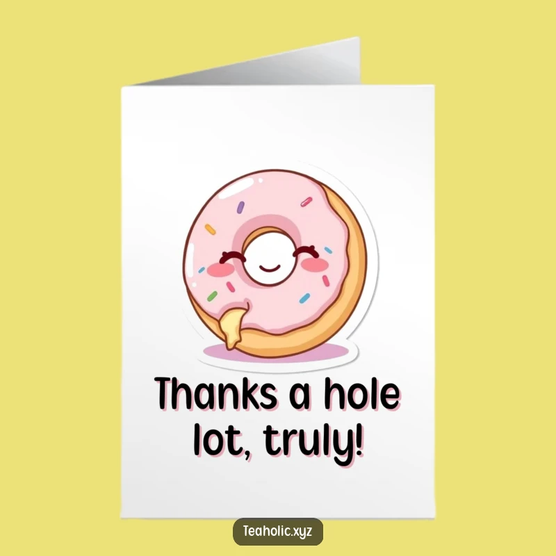 Free Printable Thank You Card: Cheeky Donut - Funny Downloadable Gratitude