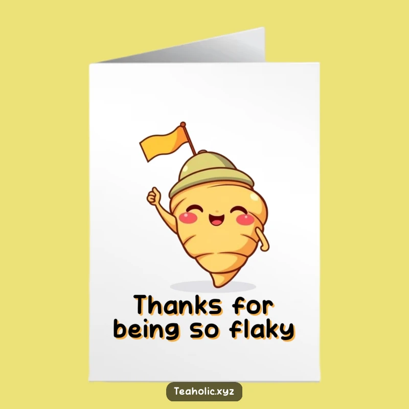 Free Printable Thank You Card: Croissant Expresses Gratitude with a Giggle
