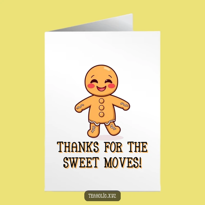 Free Printable Thank You Card: Giggling Gingerbread Man Jig For A Cheerful Downloadable Gift