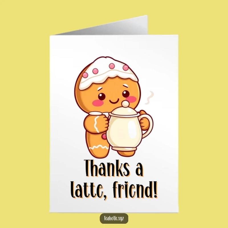 Free Printable Thank You Card: Gingerbread Teapot Gratitude, Humorous Downloadable Gift