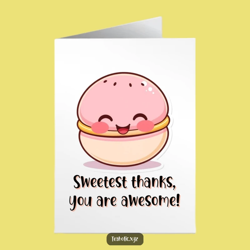 Free Printable Thank You Card: Happy Macaron - Sweet DIY Downloadable Gift