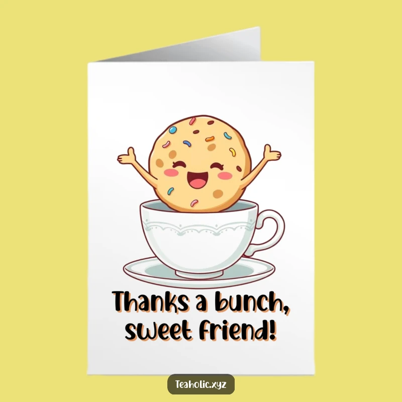 Free Printable Thank You Card: Jumping Cookie - Funny Downloadable Gratitude