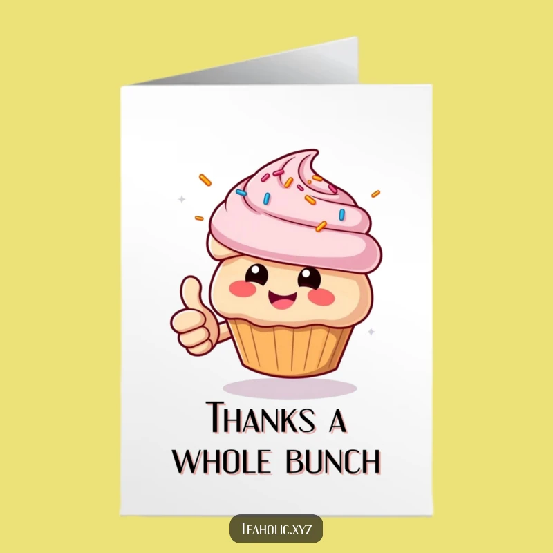 Free Printable Thank You Card: Muffin Thumbs Up Funny Downloadable Gift