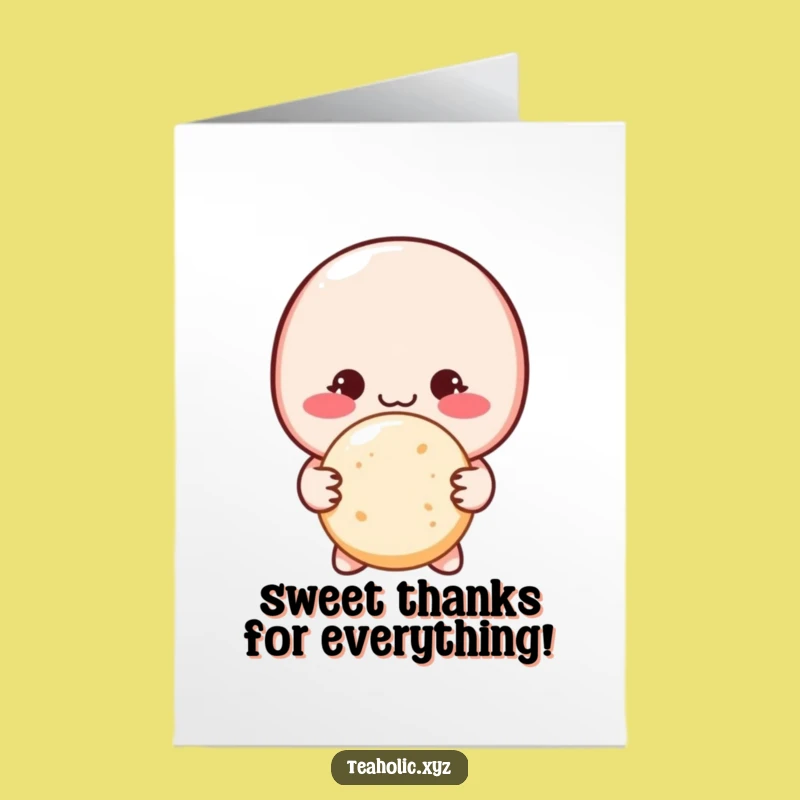 Free Printable Thank You Card: Shy Macaron Offers Cookie for a Sweet Thanks!