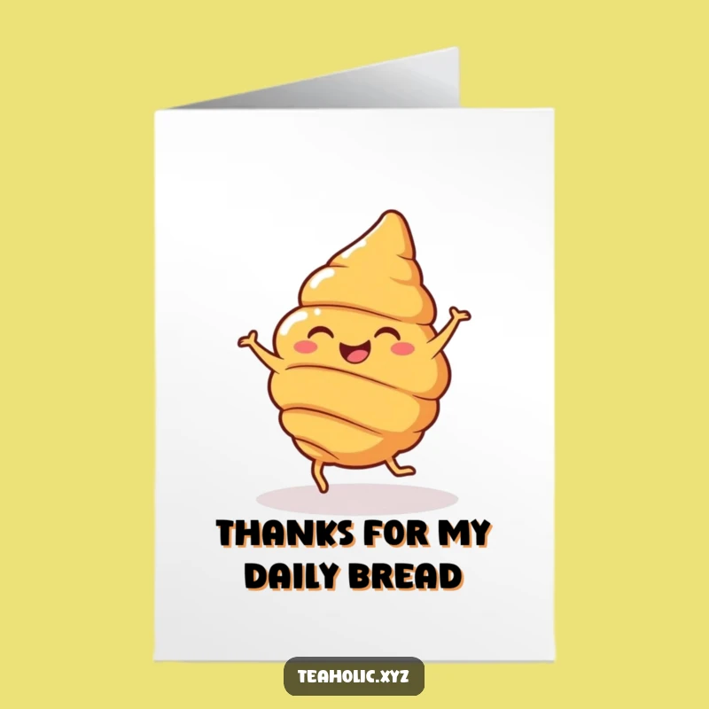 Free Printable Thank You Card: Spinning Croissant - Quirky Downloadable Gift