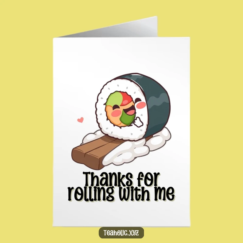 Free Printable Thank You Card: Sushi Roll Gratitude - Quirky Downloadable Gift