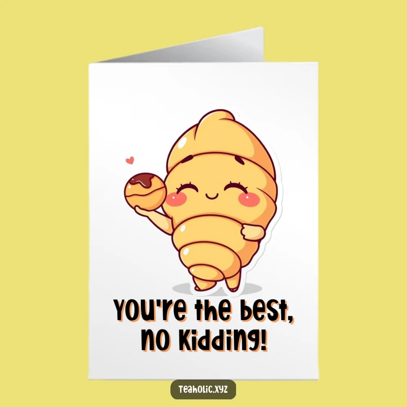 Free Printable Thank You Card: Winking Croissant Thanks - Funny Downloadable Gift!