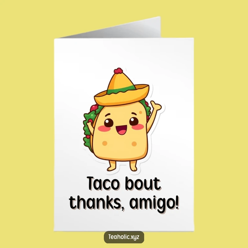 Free Printable Thank You Card: Taco Thanks! - Fun DIY Downloadable Gift