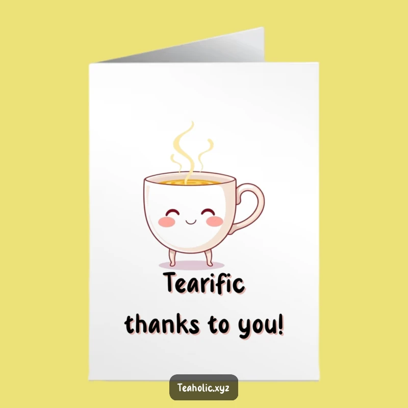 Free Printable Teacup Thank You Card: Cheerful Pouring for Sweet Appreciation Gift