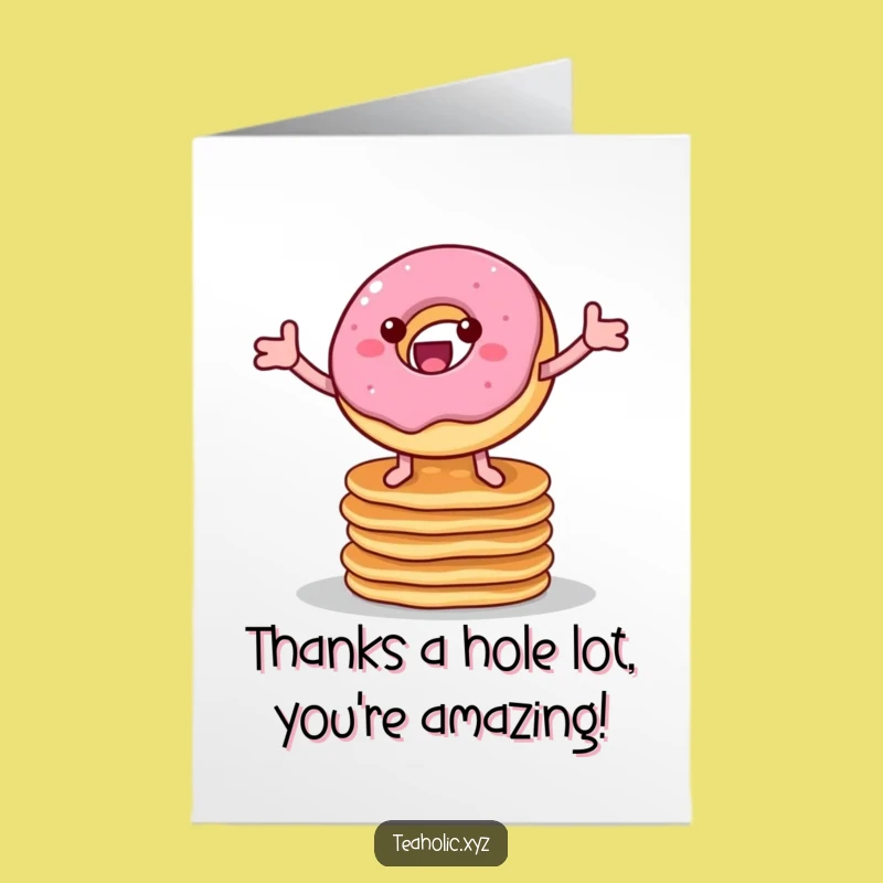 Free Printable Thank You Donut Card: Bouncy Donut Shows Gratitude with Pancakes Downloadable!