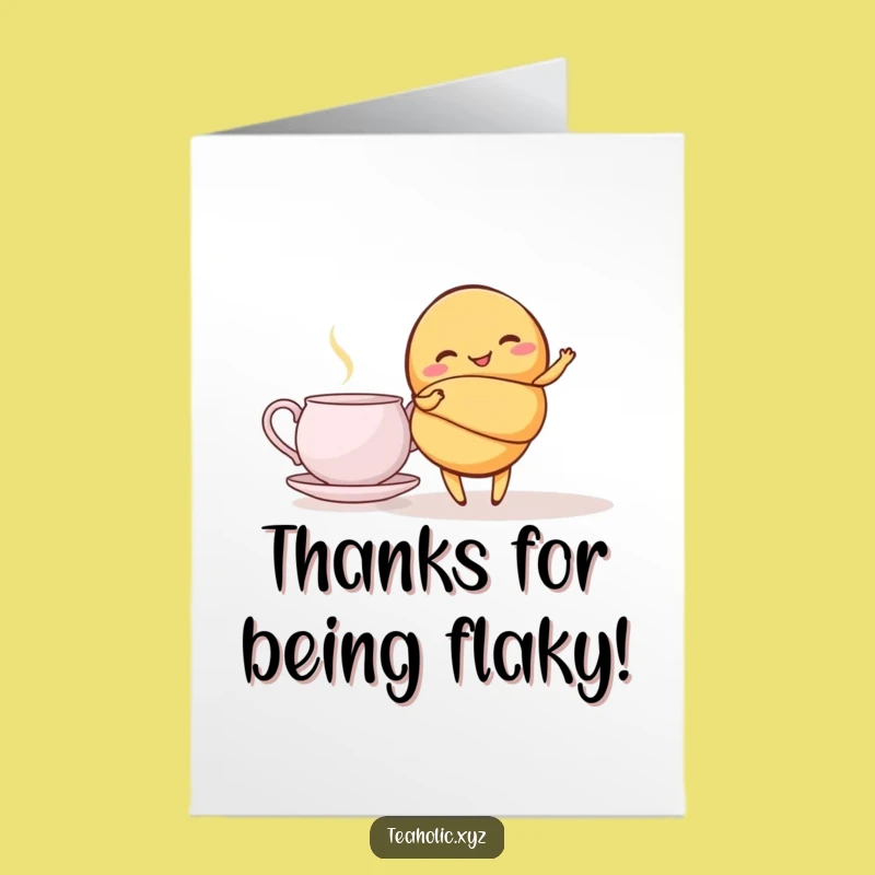 Free Printable Thank You Card: Twirling Croissant, Elegant Downloadable Gift for Sweet Gratitude