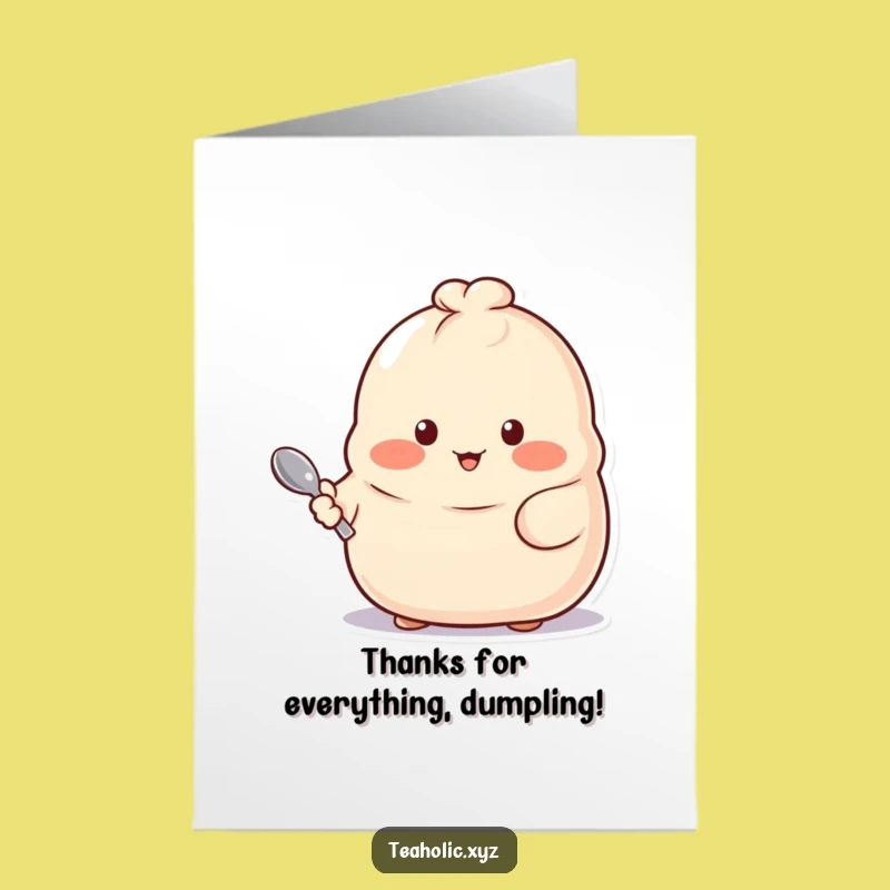 Free Printable Thank You Card: Dumpling's Thanks, Downloadable Appreciation!