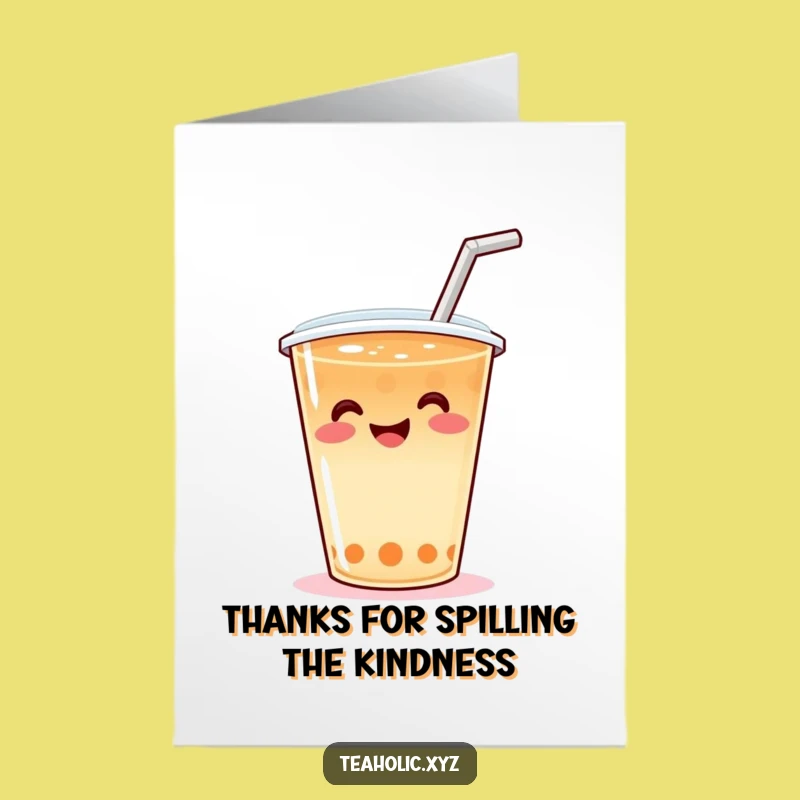 Free Printable Thank You Card: Wiggling Tea Cup - Quirky Downloadable Gift