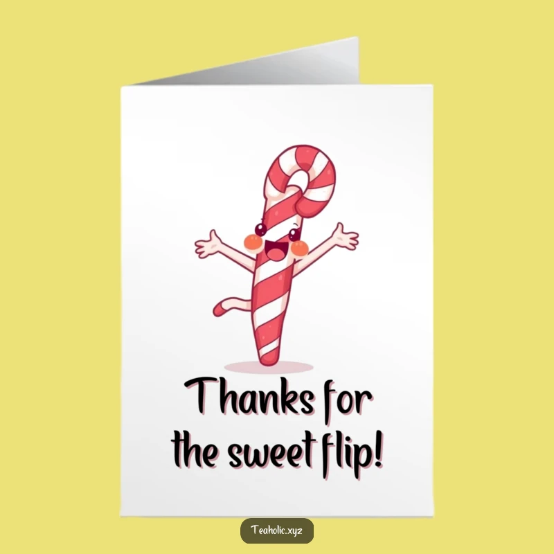Free Printable Thank You Card: Joyful Candy Cane Cartwheel For A Sweet Downloadable Gift