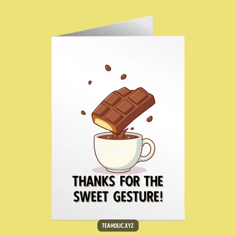 Free Printable Thank You Card: Chocolate Bar Somersault - Funny Downloadable
