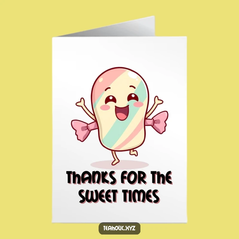 Free Printable Thank You Card: Dancing Candy, Sweet & Funny Downloadable Gratitude