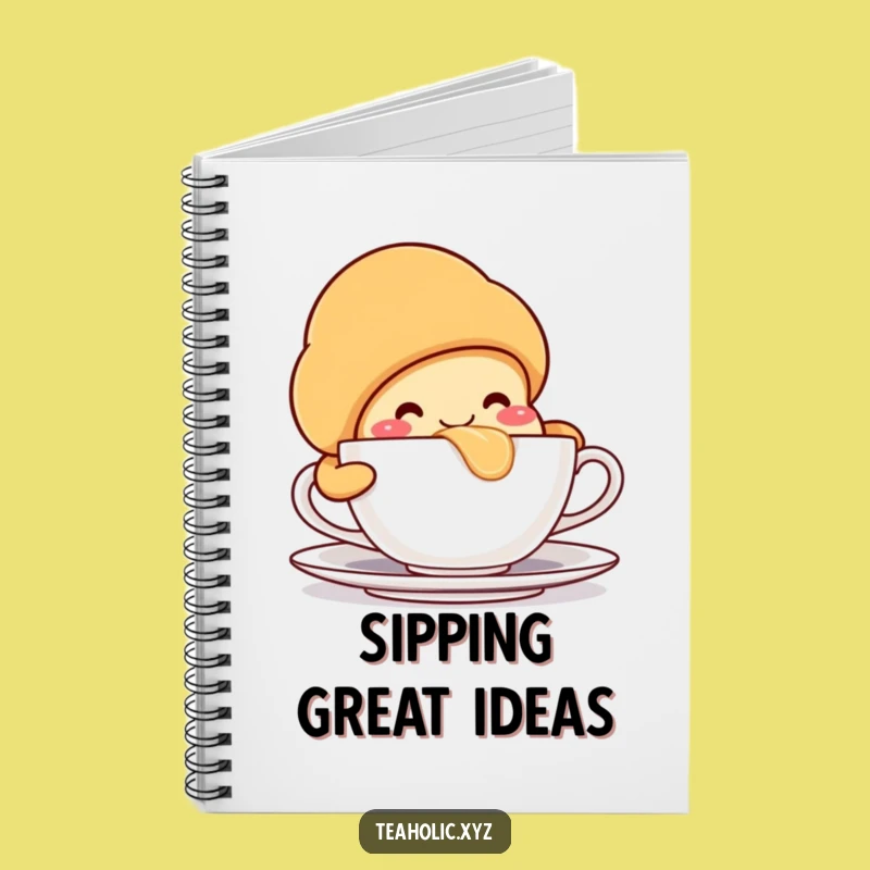 Funny Croissant Teacup Notebook: Jot Down Ideas with Morning Joy