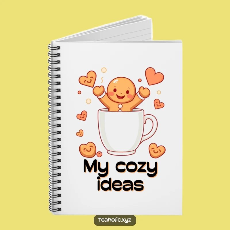Funny Gingerbread Man Mug Jump Notebook - Jot Down Holiday Ideas with Smiles
