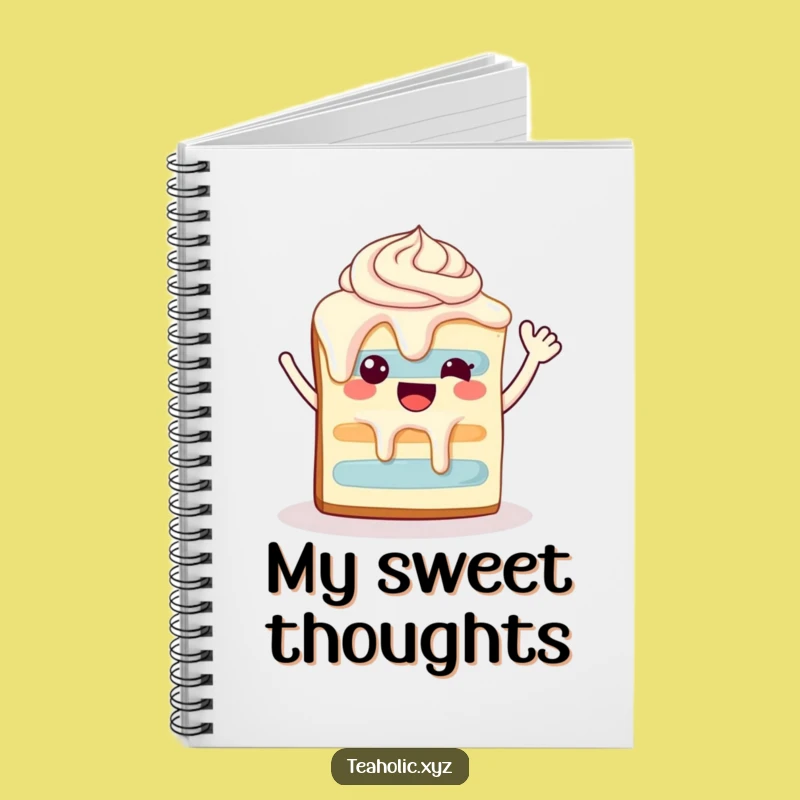 Funny Happy Cake Slice Notebook - Waving Journal for Sweet Ideas Gift