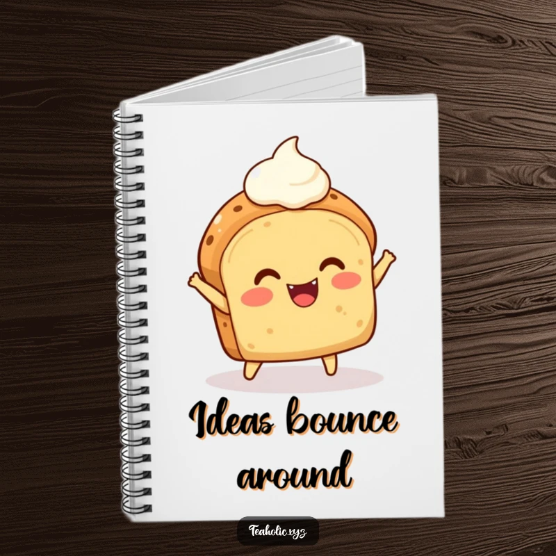 Funny Scone Notebook: A delighted scone with a dollop of cream joyfully bounces, inspiring happy and energetic notes.