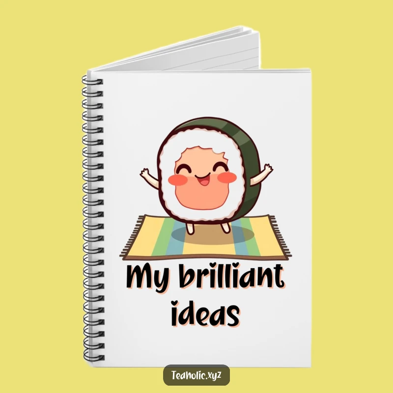 Funny Sushi Notebook - Pleased Bouncing Sushi Slice, Journal for Foodies