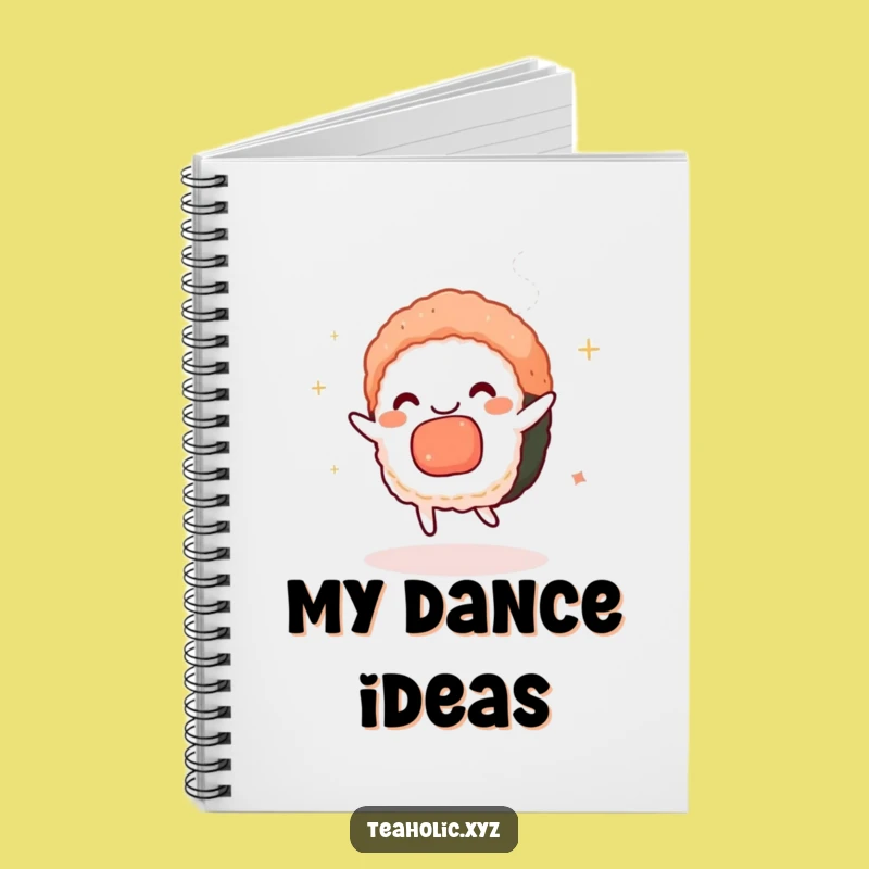 Funny Charmed Sushi Dance Notebook - Jot Down Ideas with Japanese Flair