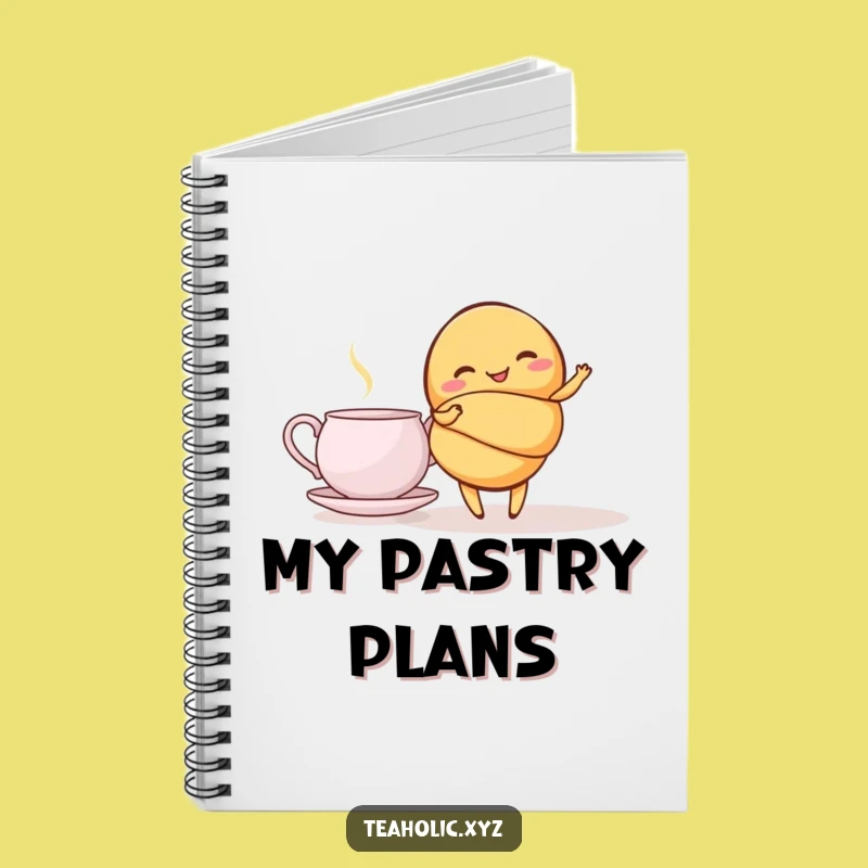 Funny Giggling Croissant Twirl Notebook - Jot Down Ideas with Pastry Perfection