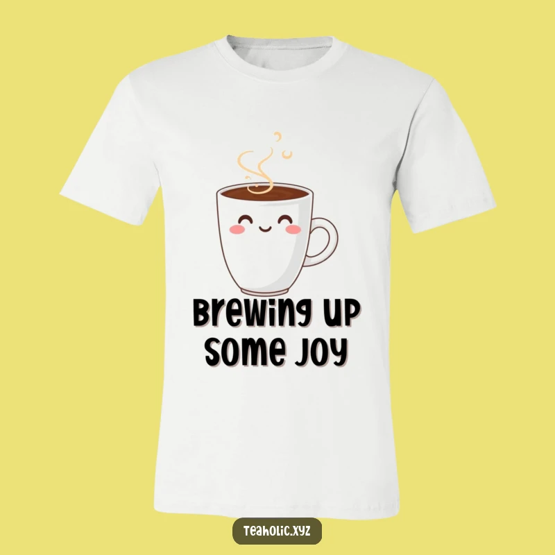 Funny Smiling Coffee Cup T-Shirt - Express Your Joyful Personality