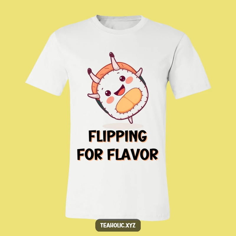 Funny Sushi Somersault T-Shirt: Playful Food Character Design, Great Funny Gift for Foodies