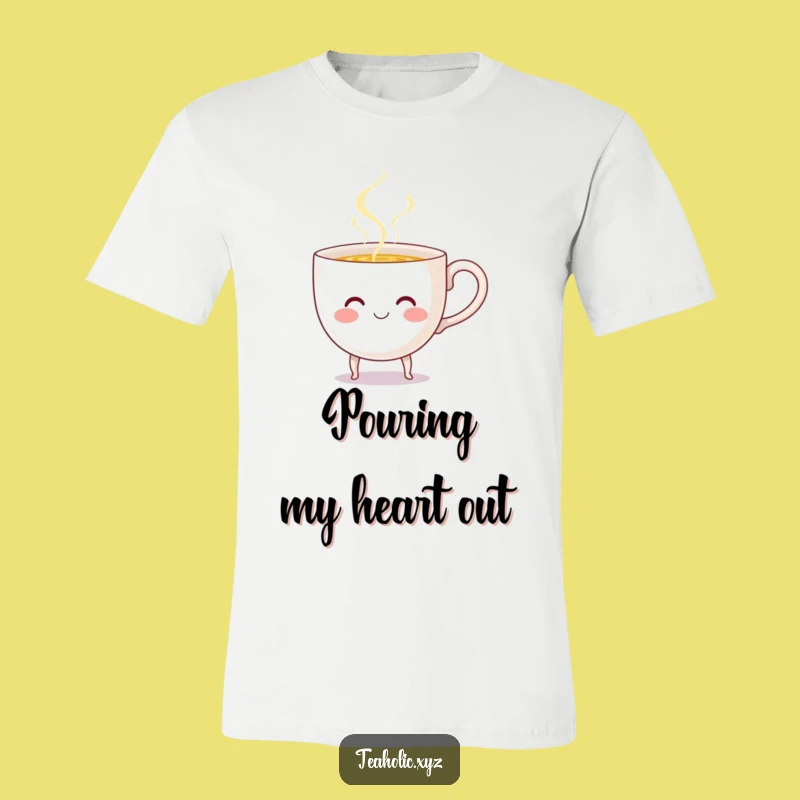 Funny Cheerful Teacup T-Shirt - Wear Your Morning Happiness!