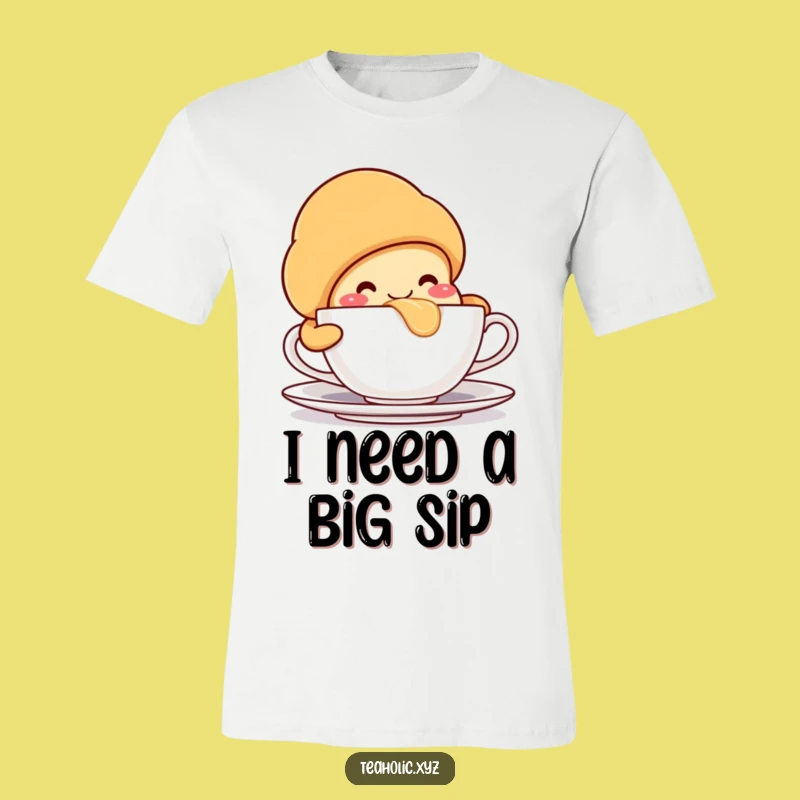 Funny Croissant Teacup T-Shirt: Wear Your Morning Mood with Humor