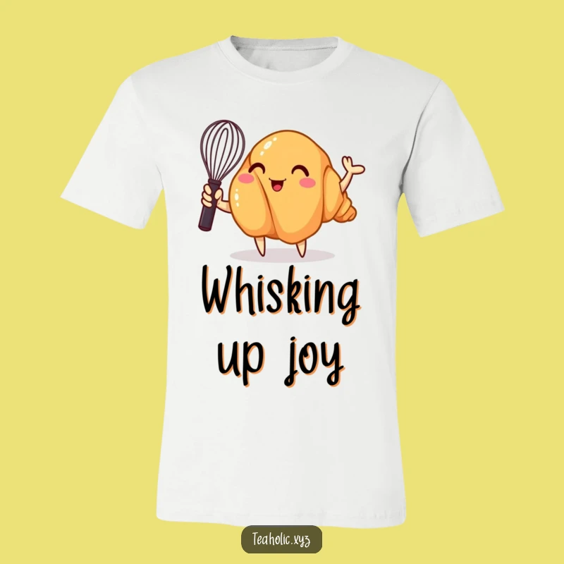 Funny Croissant Whisk T-Shirt: Whimsical Baker Character, Great Funny Gift for Foodies