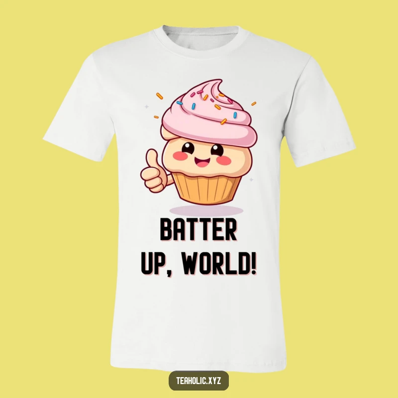 Funny Muffin Thumbs Up T-Shirt - Cheerful Sprinkled Delight, Perfect Tee
