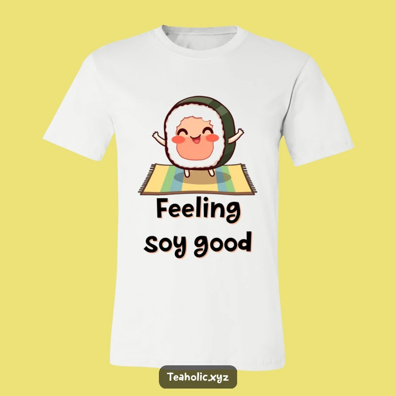 Funny Sushi Tee - Pleased Sushi Slice Bouncing, Cute Japanese Food Shirt
