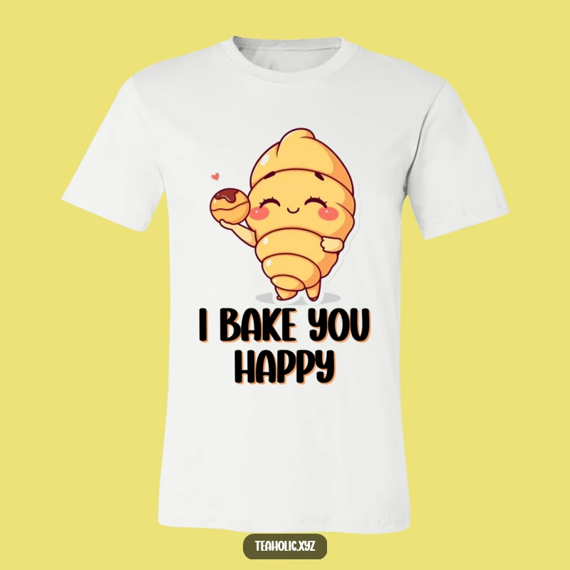 Funny Croissant Winker T-Shirt: Pastry Pal's Delightful Offer - Cool Funny Gift