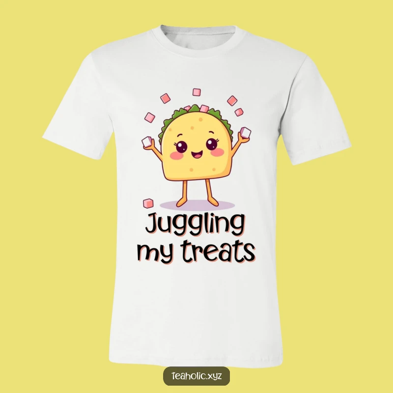 Funny Taco Juggler T-Shirt: Happy Food Character Design, Great Funny Gift for Foodies