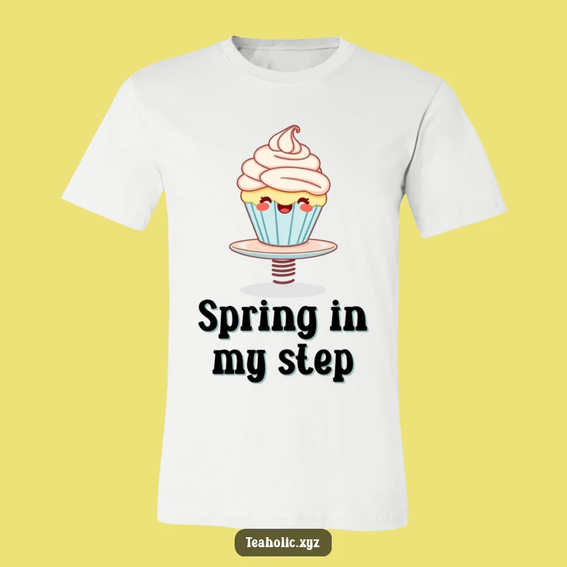 Funny Cupcake Bounce T-Shirt: Giggling Character Design, Great Funny Gift for Dessert Lovers