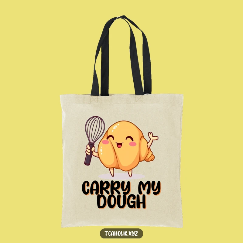 Funny Croissant Whisk Tote Bag: Whimsical Baker Design, Excellent Funny Gift for Shoppers