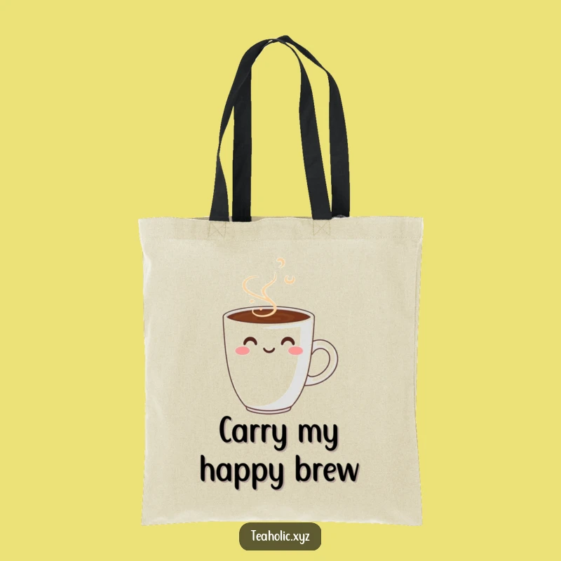 Funny Smiling Coffee Cup Tote Bag - Carry Your Joy Everywhere
