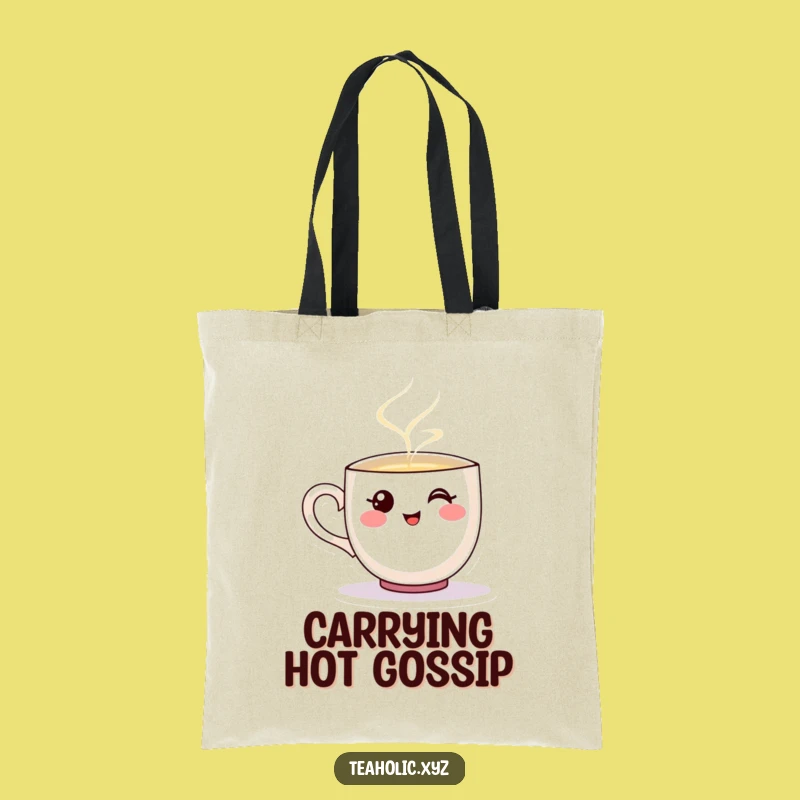 Funny Teacup Tote Bag: Carry Warmth with a Cheerful Pouring Character