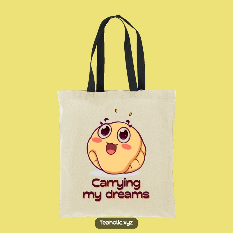Funny Surprised Croissant Tote Bag: Carry Your Groceries with Joyful Pastry Flair