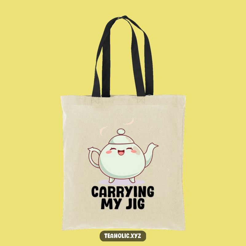 Funny Giggling Teapot Jig Tote Bag - Carry Your Essentials with Funny Flair