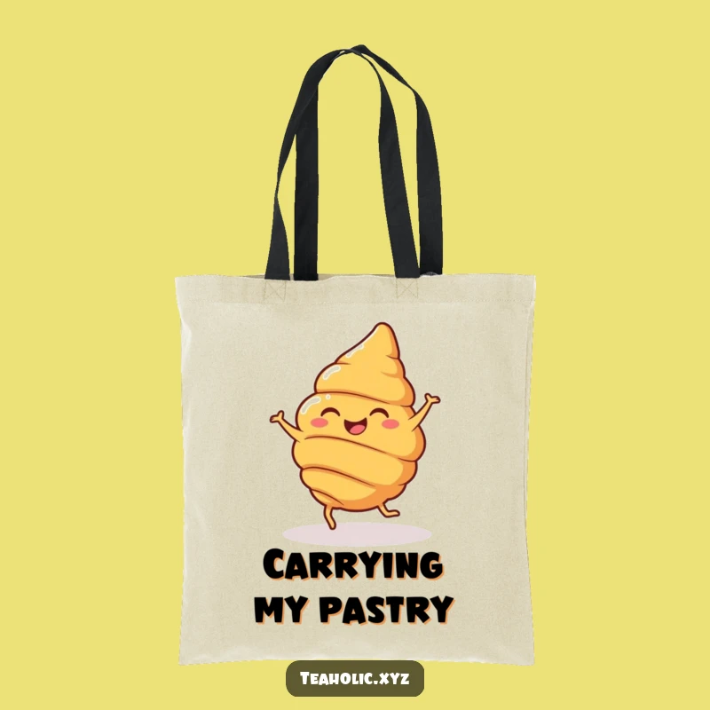 Funny Croissant Spin Tote Bag: Cheerful Pastry Art, Chic Funny Gift
