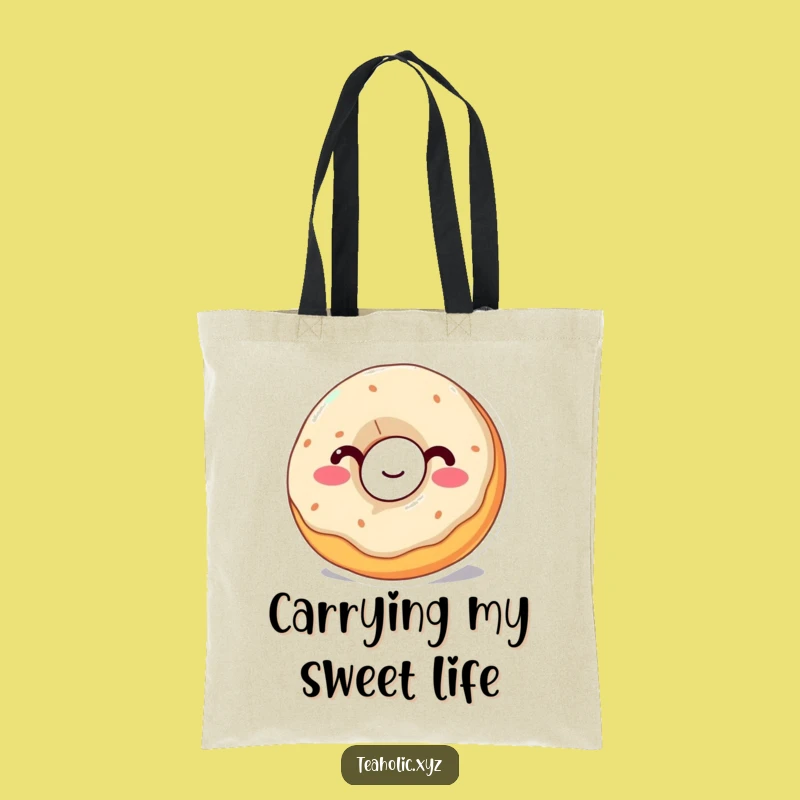 Funny Donut Sipping Tote Bag - Carry Your Sweetness Everywhere!